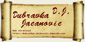 Dubravka Jacanović vizit kartica